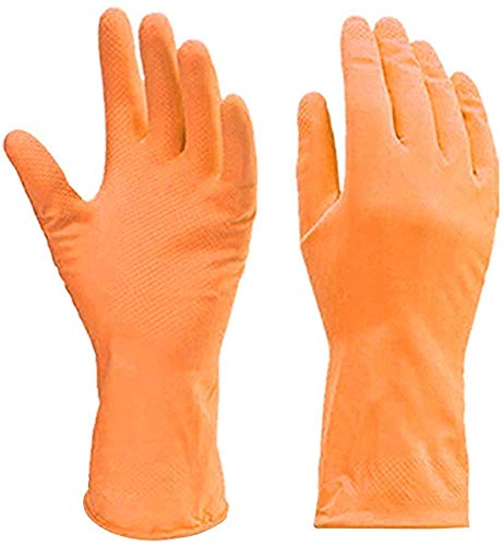 Reusable Rubber Cleaning Gloves Set | Hand Gloves for Washing, Cleaning Kitchen, Gardening Free Size, Pair of (2) (Color May Vary)